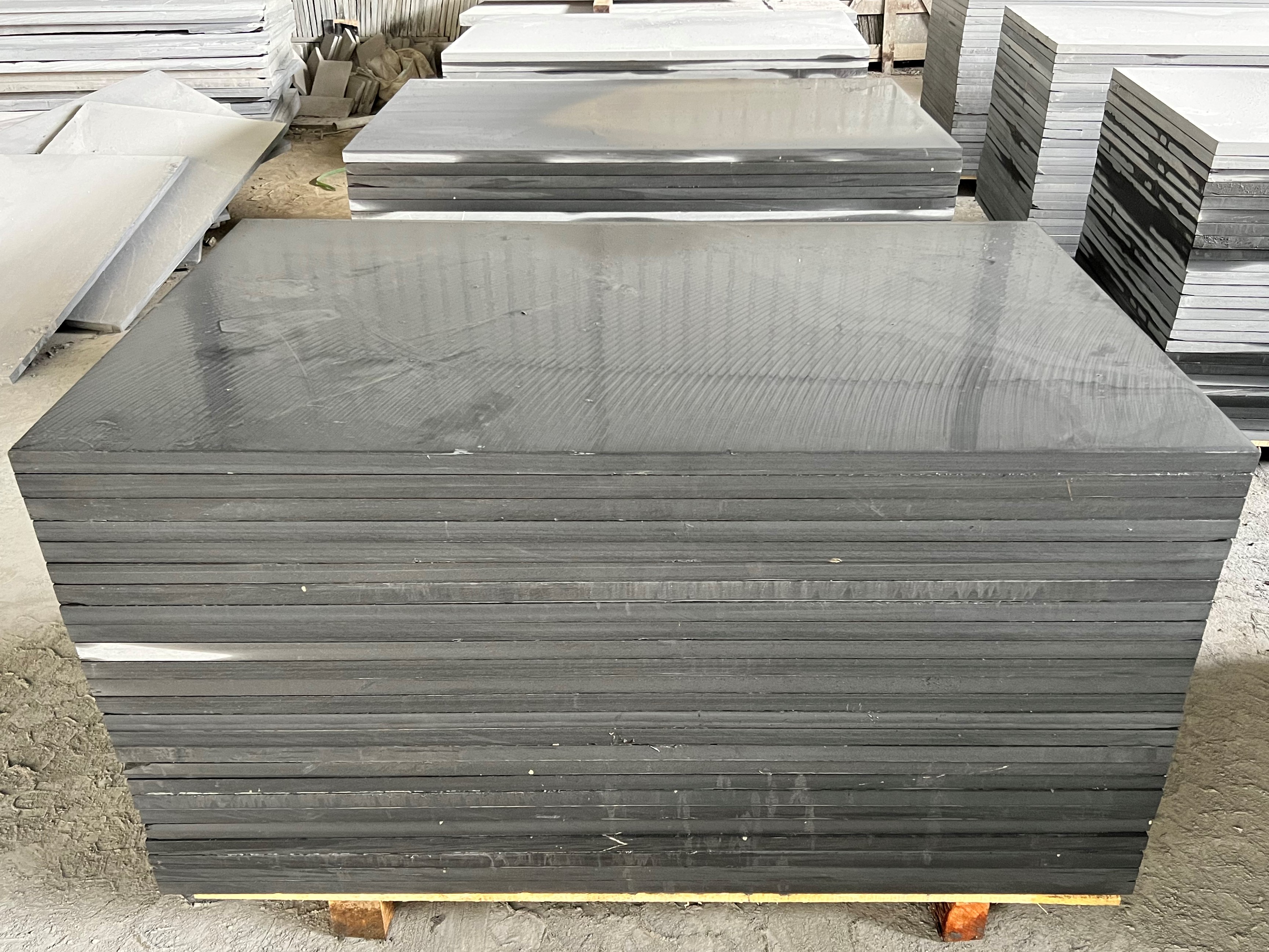 Honed Black Slate Slab