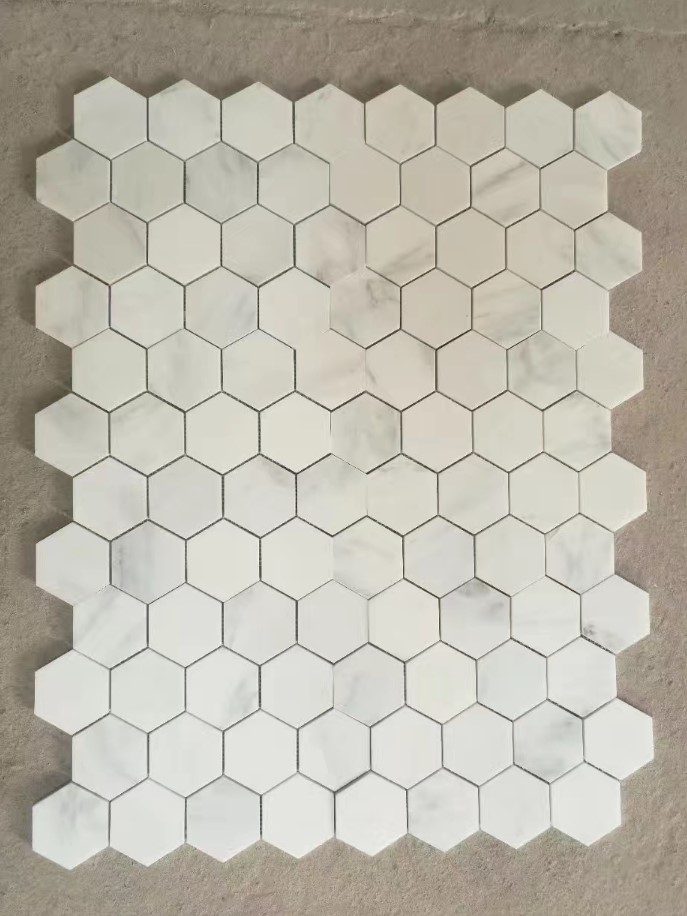 White Marble Hexagon Mosaic Tile