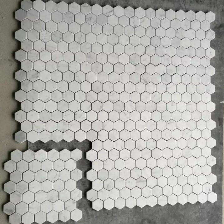 White Marble Hexagon Mosaic Tile