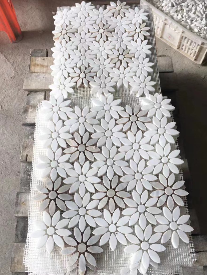 Floral Marble Mosaic Tile