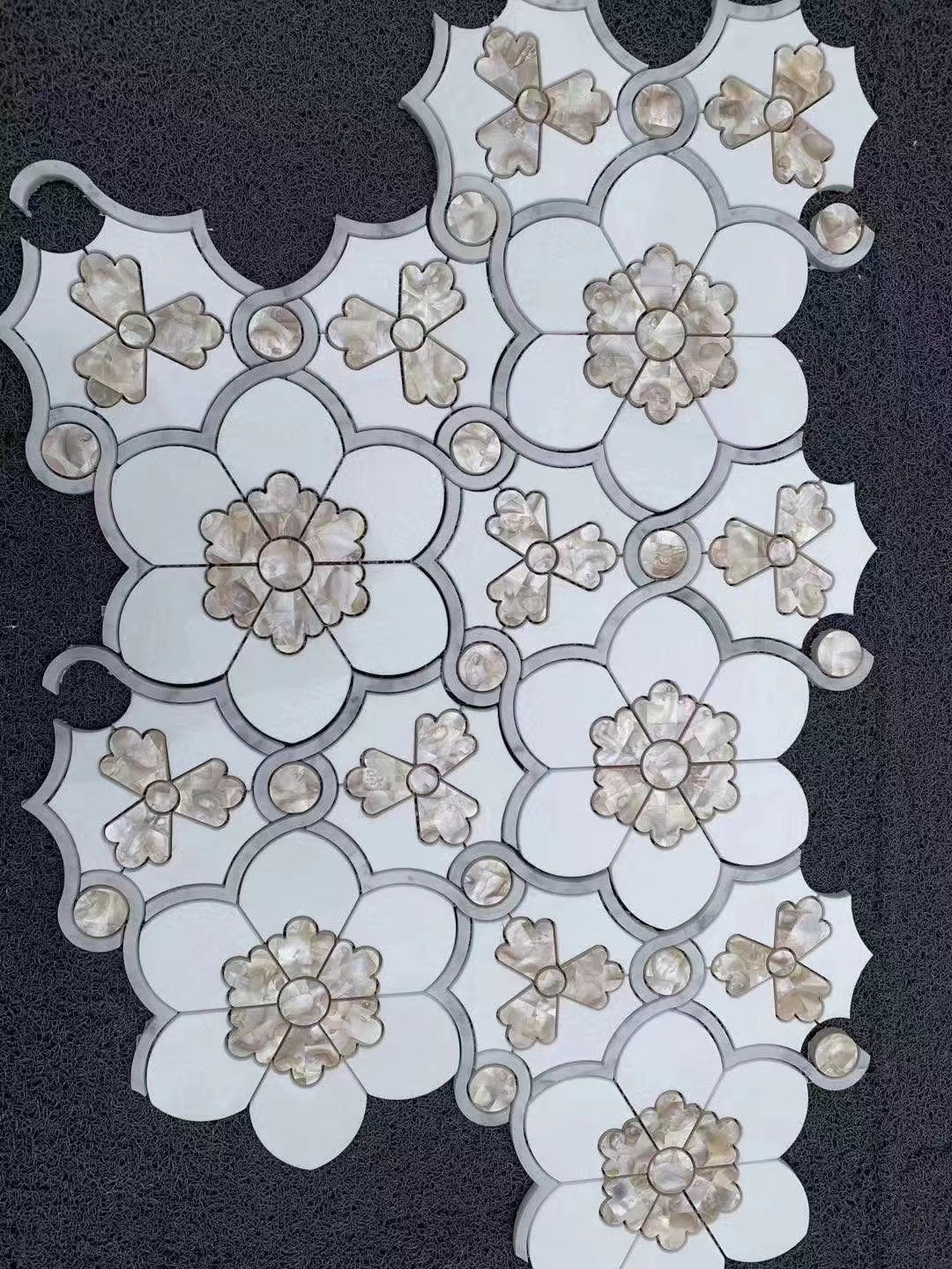 White Marble Flower Mosaic Tile