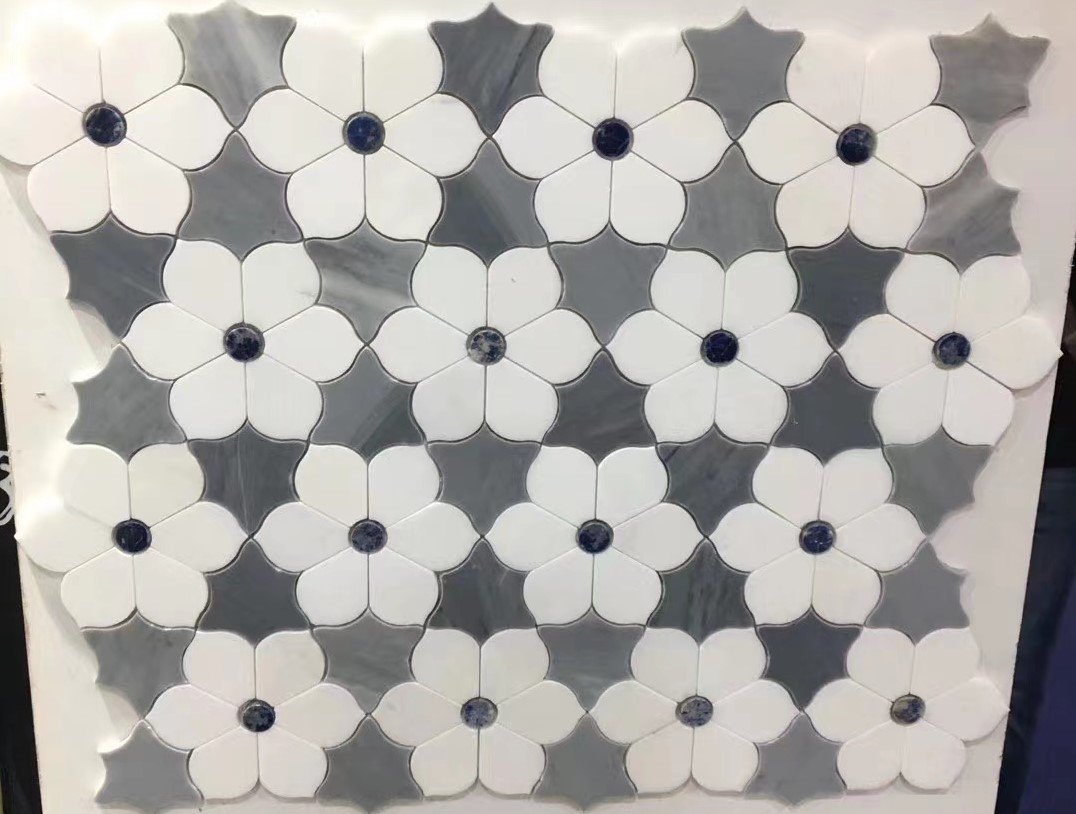 White Marble Flower Mosaic Tile