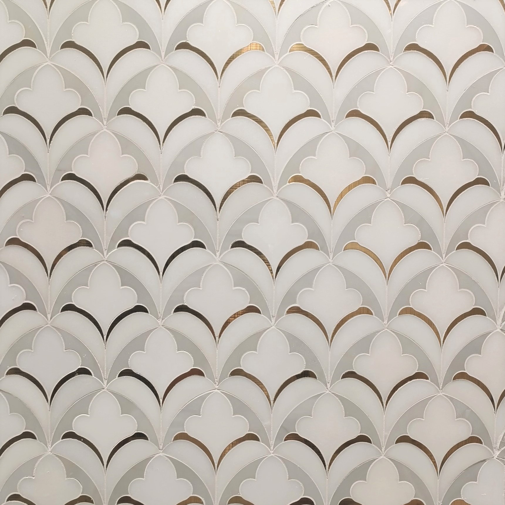 White Marble Waterjet Mosaic Tiles