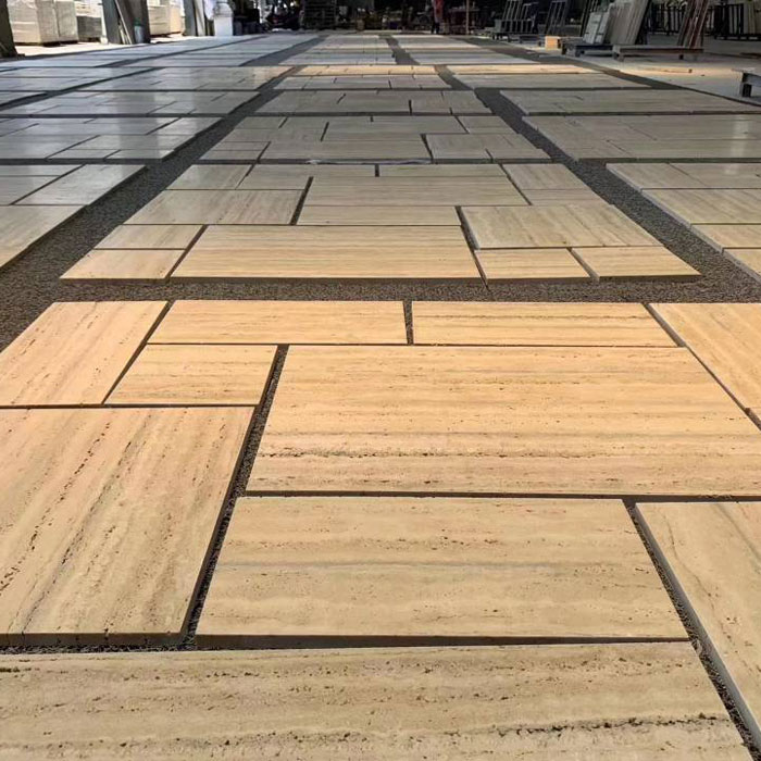 Gạch lát sàn bằng đá cẩm thạch màu be Honed Travertine