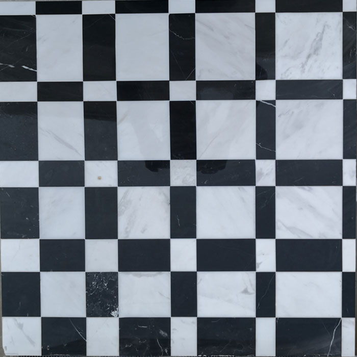 Black Marquina Marble Mosaic Floor Tile