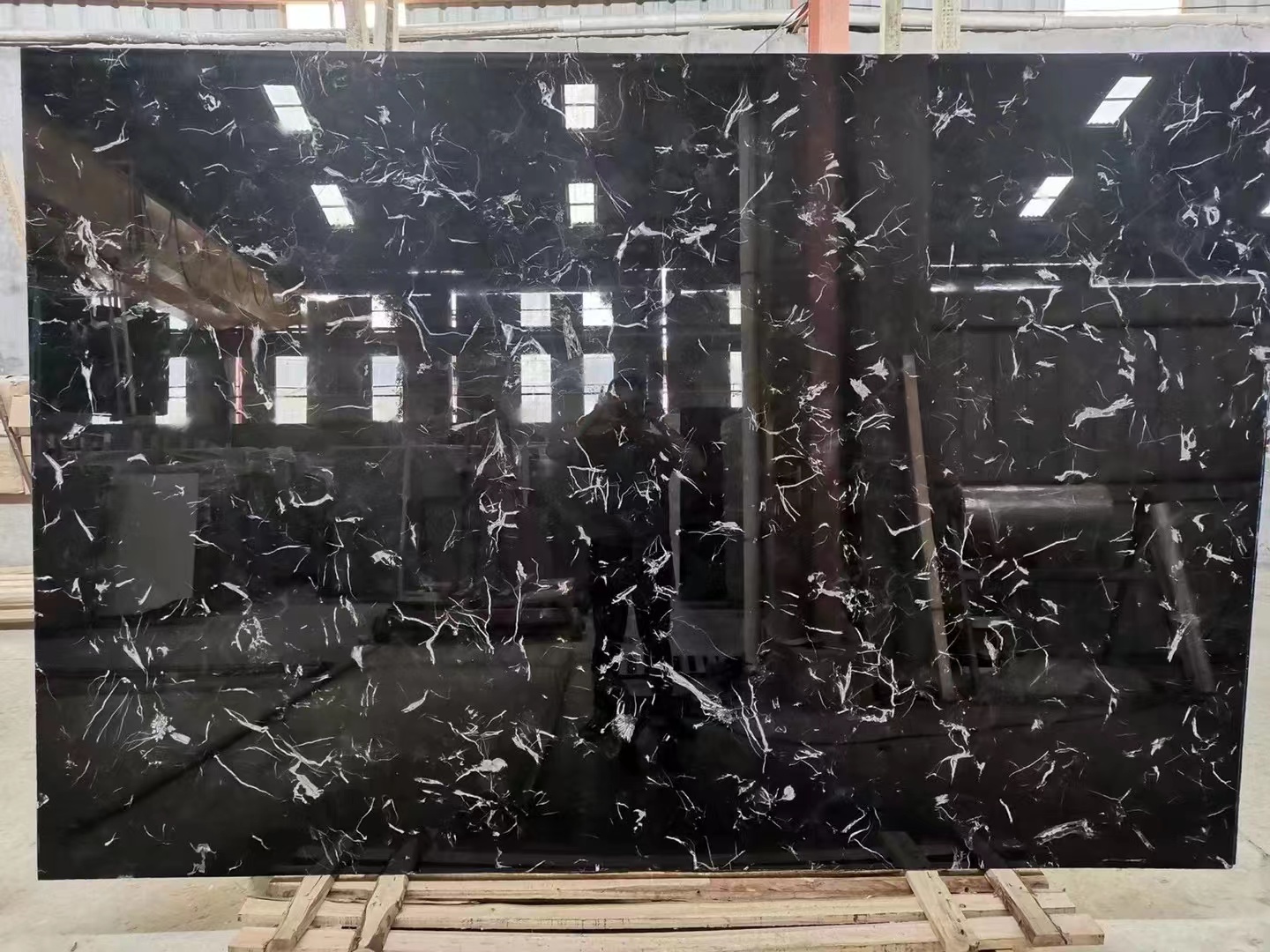 Black Ice Flower Marble