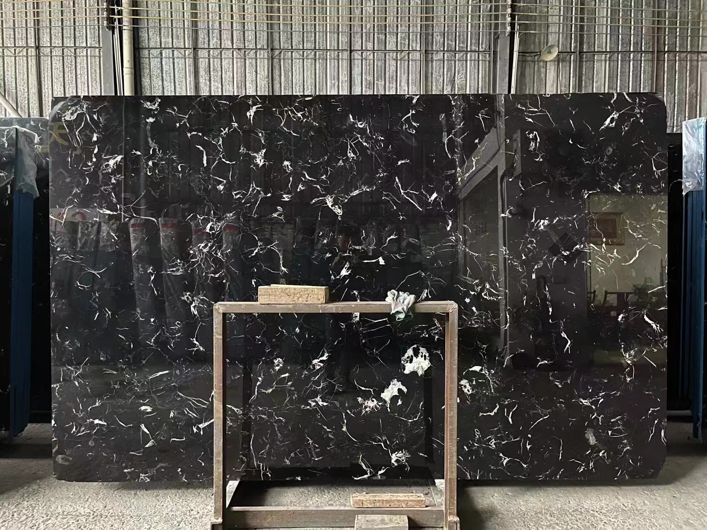 Black Ice Flower Marble