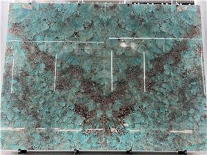 Bookmatched Amazonita Green Granite Slabs