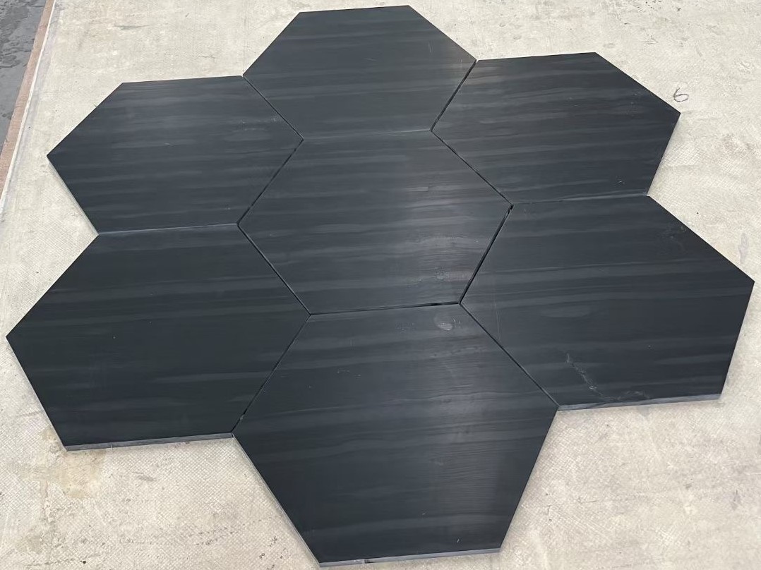 Black Honed Hexagon Marble Tiles