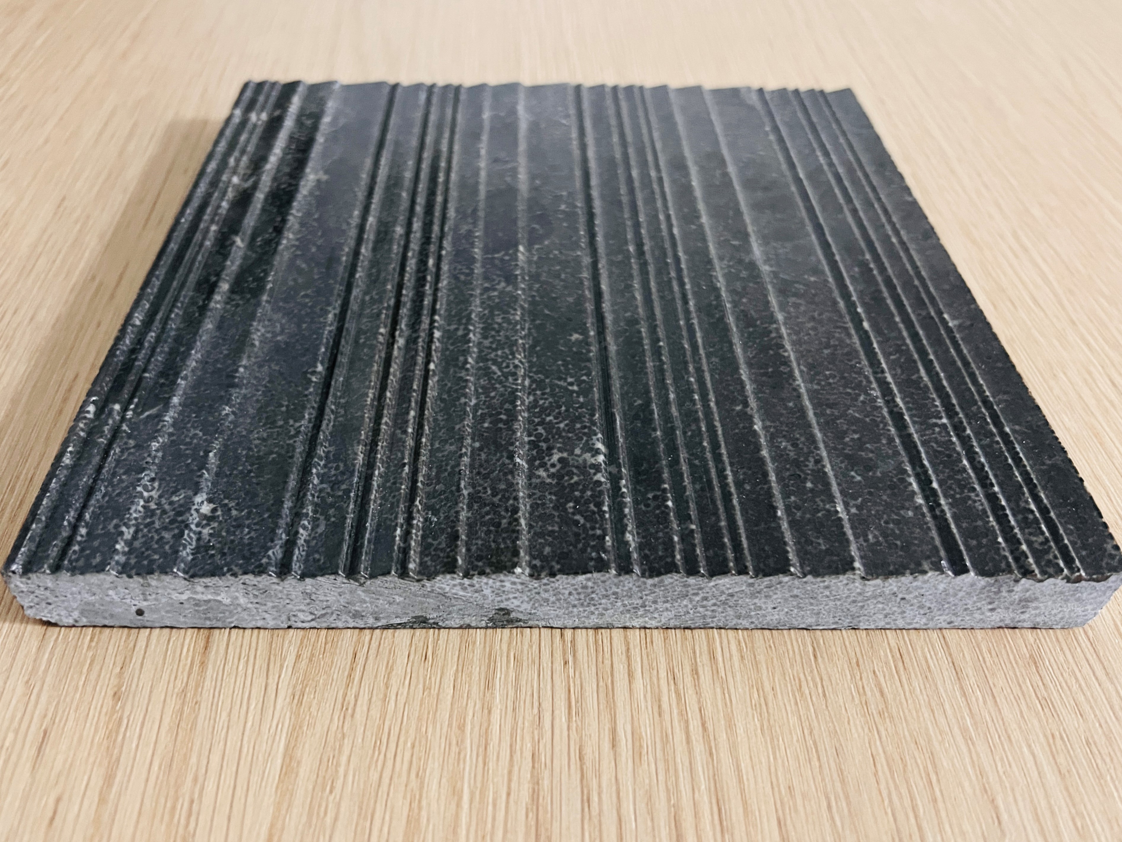 Polished Antique Black Limestone Textured Wall Tiles