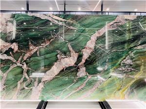 Fuchsite Crystal Quartzite Slab