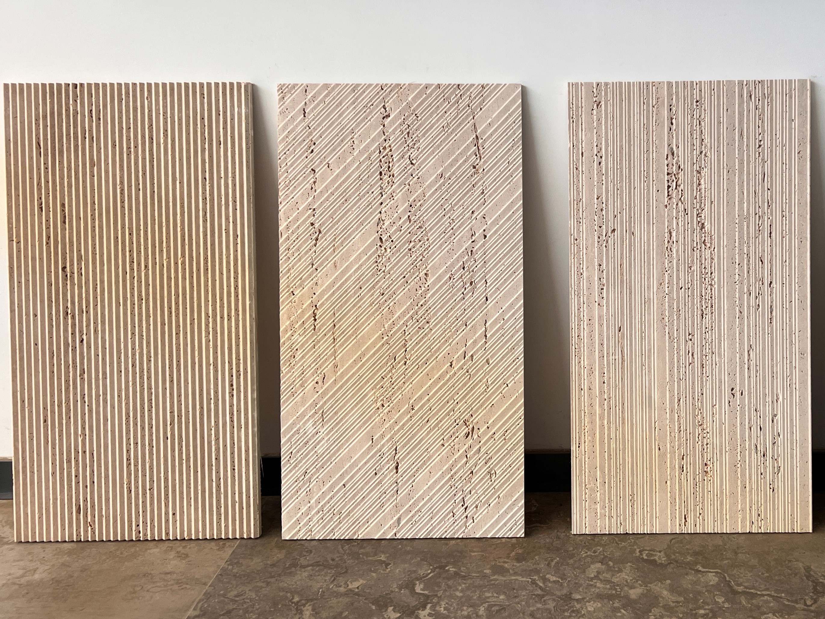 Roman Beige Travertine Combed Textured Tiles