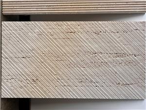 Roman Beige Travertine 45° Combed Textured Tiles