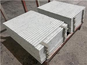 Fluted Carrara White Marble Honed Moulding Tiles