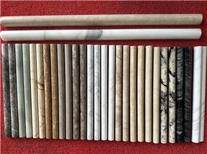 Pencil Trim Round Marble Tile