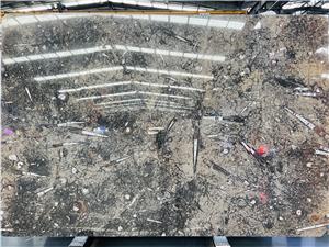 Polished Fossil Brown Marble Slab