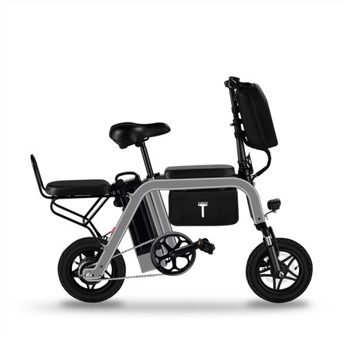12 Inch Parent-child Electric Bike 48v 400w Lithium Battery E Bike Carbon Steel Frame 2 Seat Electric Bicycle