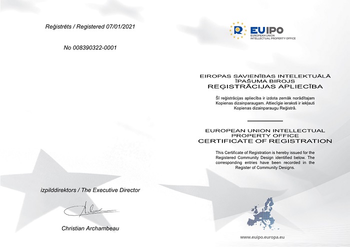 RCD EUIPO registration certificate for RX