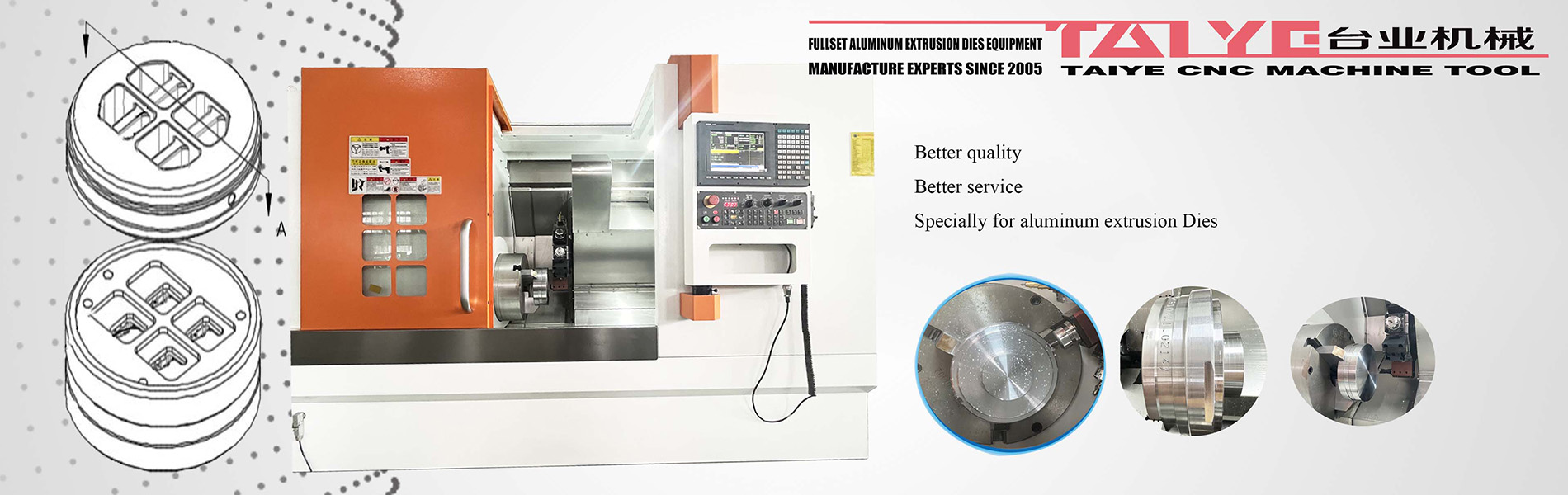 CNC lathe for aluminium extrusion dies