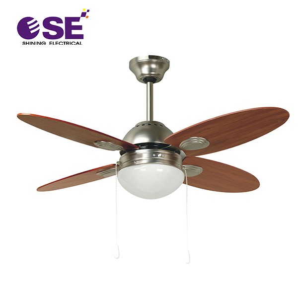 4 Blades Deep Wood Color 42 Inch Decorative Ceiling Fan With Light