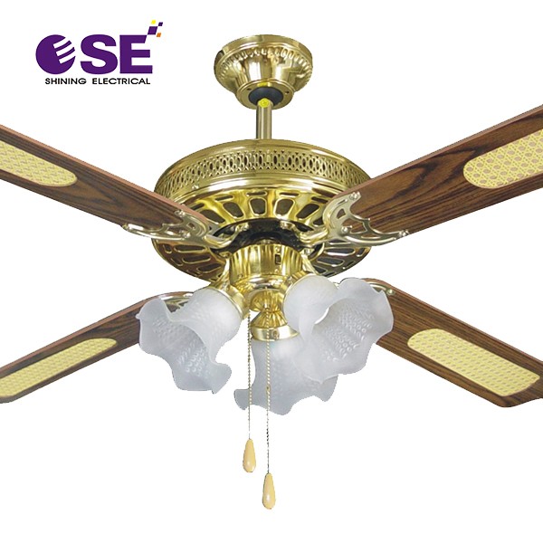 4 Blades 52 Inches Decorate Hanging Fan With 3 Petals Lamp
