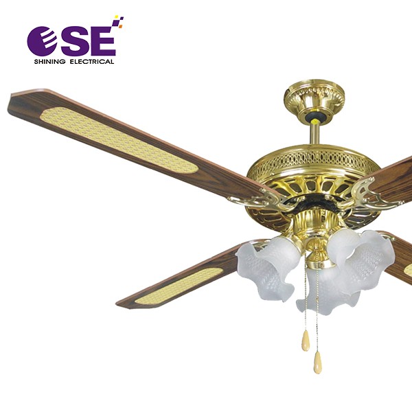 4 Blades 52 Inches Decorate Hanging Fan With 3 Petals Lamp