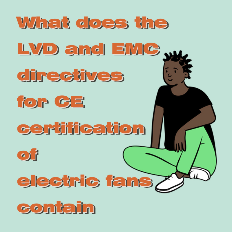 What does the LVD and EMC directives for CE certification of electric fans contain?