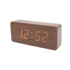 Reloj LED electrónico de madera multifuncional de escritorio
