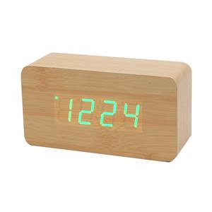 Display a LED con orologio da tavolo a LED a risparmio energetico notturno in legno