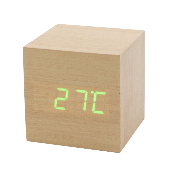 Hot Selling Wooden LED Alarm Clock Voice Controll