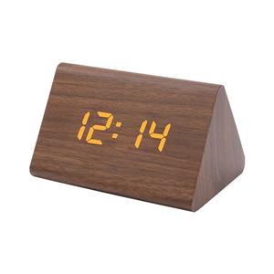 LED木製デジタル時計表示日付と温度