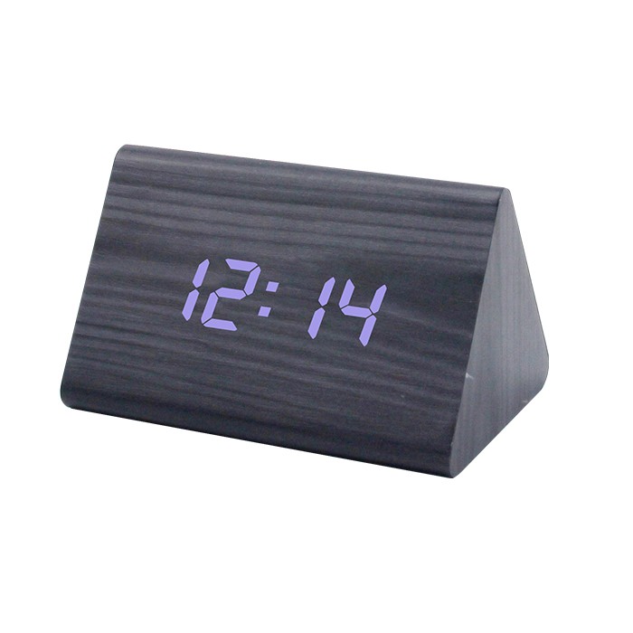 LED Wooden Digital Clock Display Date And Temperature
