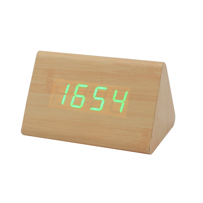 Китай Светодиодные деревянные цифровые часы с отображением даты и температуры, производитель