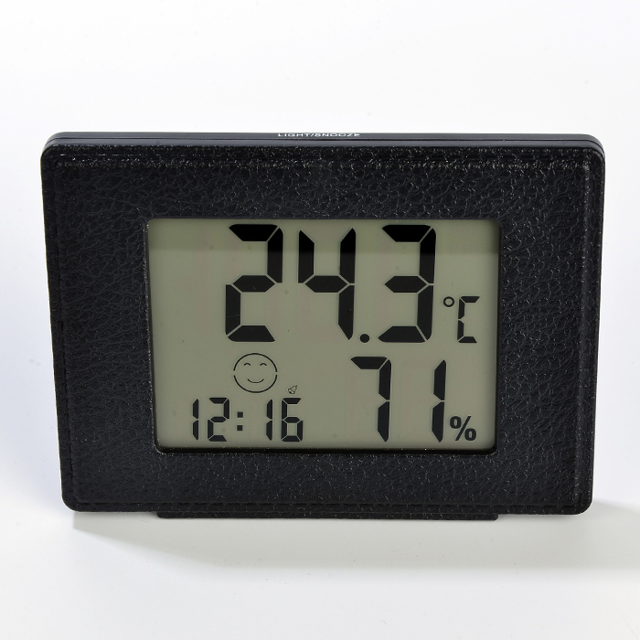 온도가있는 디지털 시계