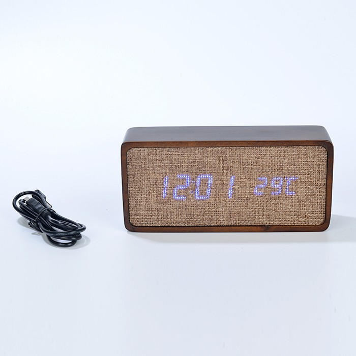 New Digital LED Bamboo Clock With Temperature