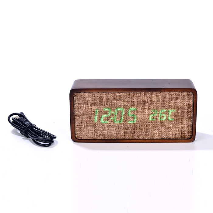 New Digital LED Bamboo Clock With Temperature