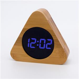 Mini Bambus LED Uhr Digital Tischuhr Kalender