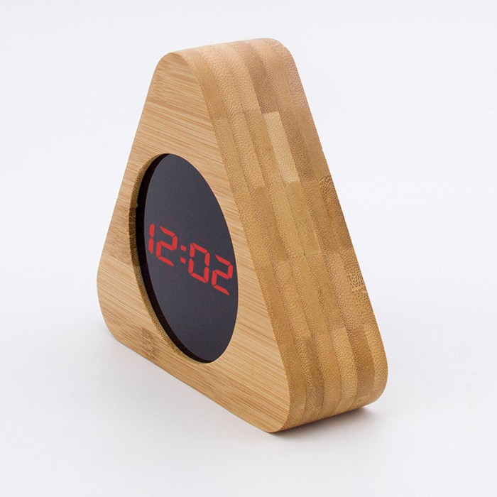 Mini Bamboo Led Clock Digital Table Clock Calendar