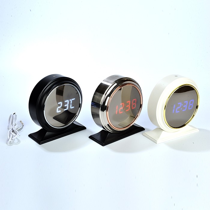 Small LED Alarm Clock Desk LED Clock Voice Wake Up