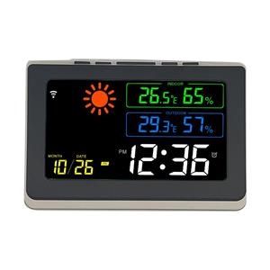 Reloj despertador digital LCD con pronóstico del tiempo