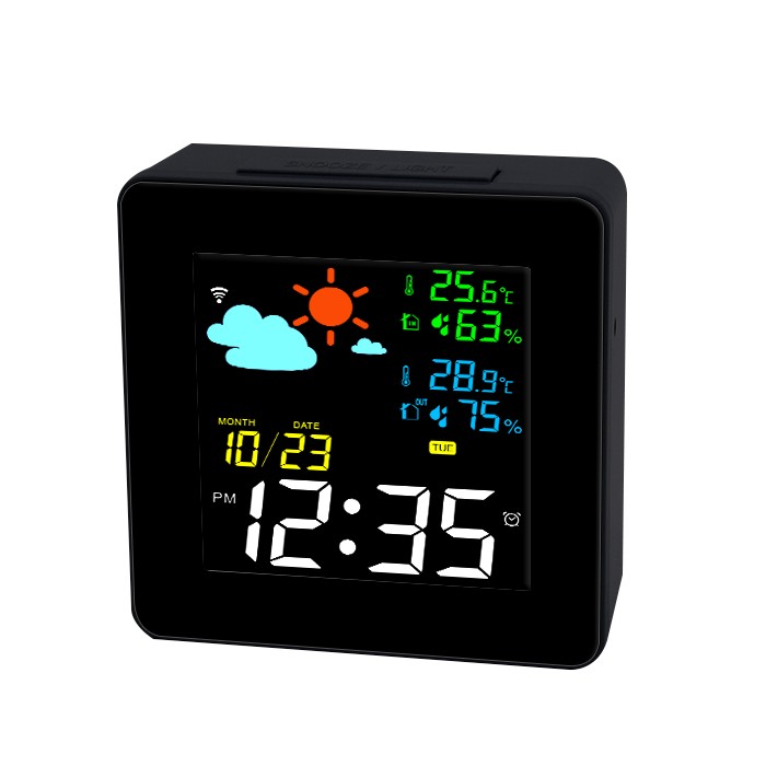 Previsioni del tempo della sveglia della stazione meteorologica LCD
