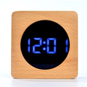 Mini réveil LED en bois Horloge de table LED