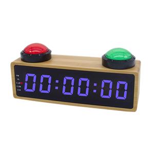 Temperatura del cronómetro del reloj despertador LED de bambú