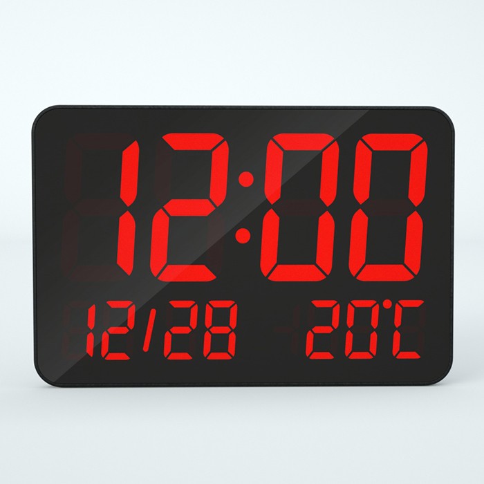 Nuovo orologio da tavolo digitale a LED Allarme temperatura Sveglia vocale