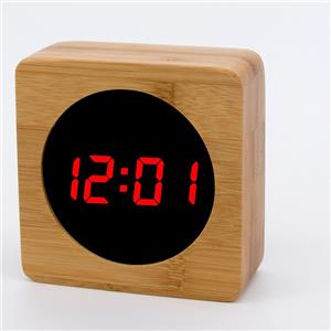 Relógio de fábrica de bambu atacado relógio despertador digital relógio de mesa