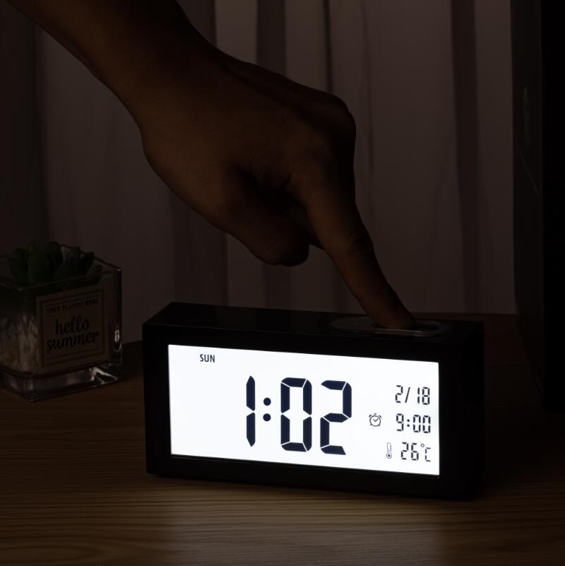 Китай производитель часов ЖК-цифровой будильник с подсветкой и температурой, производитель