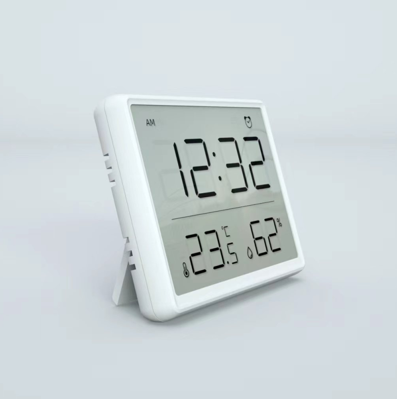 China clock factory lcd alarm clock with temperature and humidity sensor