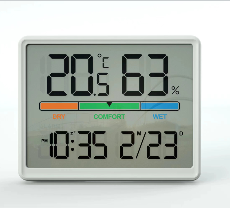 Hygrothermographe LCD Réveil numérique LCD avec écran couleur température et humidité
