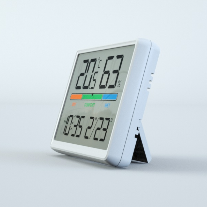 LCD hygrothermograph LCD digital alarm clock with color screem temperature and humidity