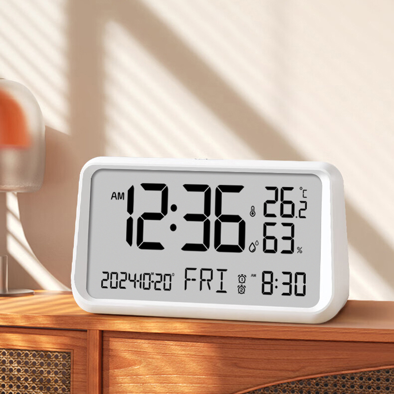 Big Digital LCD Table Clock with Jumbo Numbers, Temperature and humidity